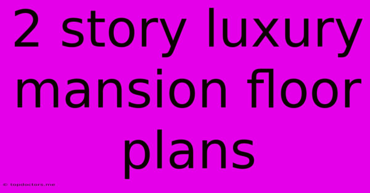 2 Story Luxury Mansion Floor Plans