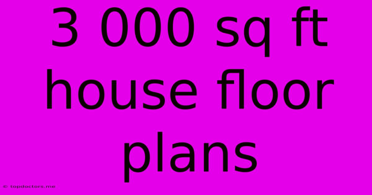 3 000 Sq Ft House Floor Plans
