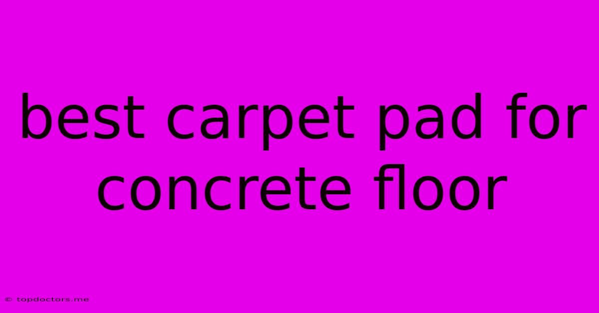 Best Carpet Pad For Concrete Floor Best Carpet Pad For Concrete Floor