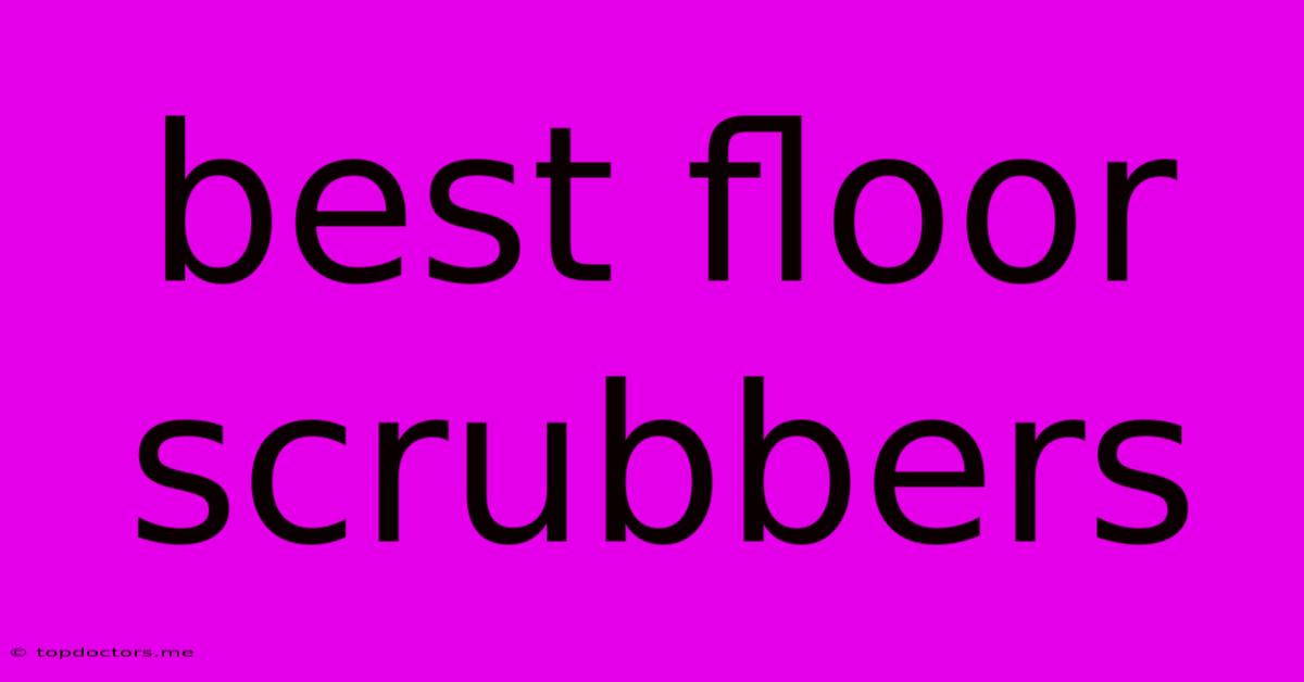 Best Floor Scrubbers