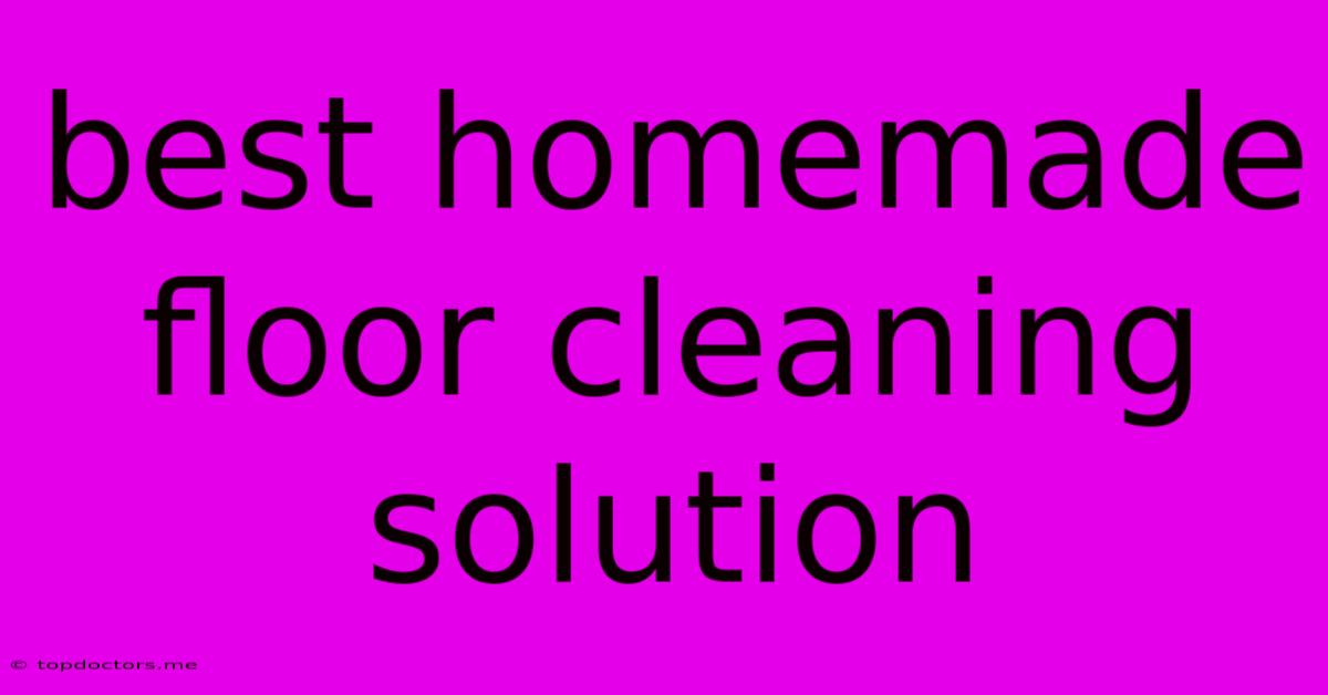 Best Homemade Floor Cleaning Solution