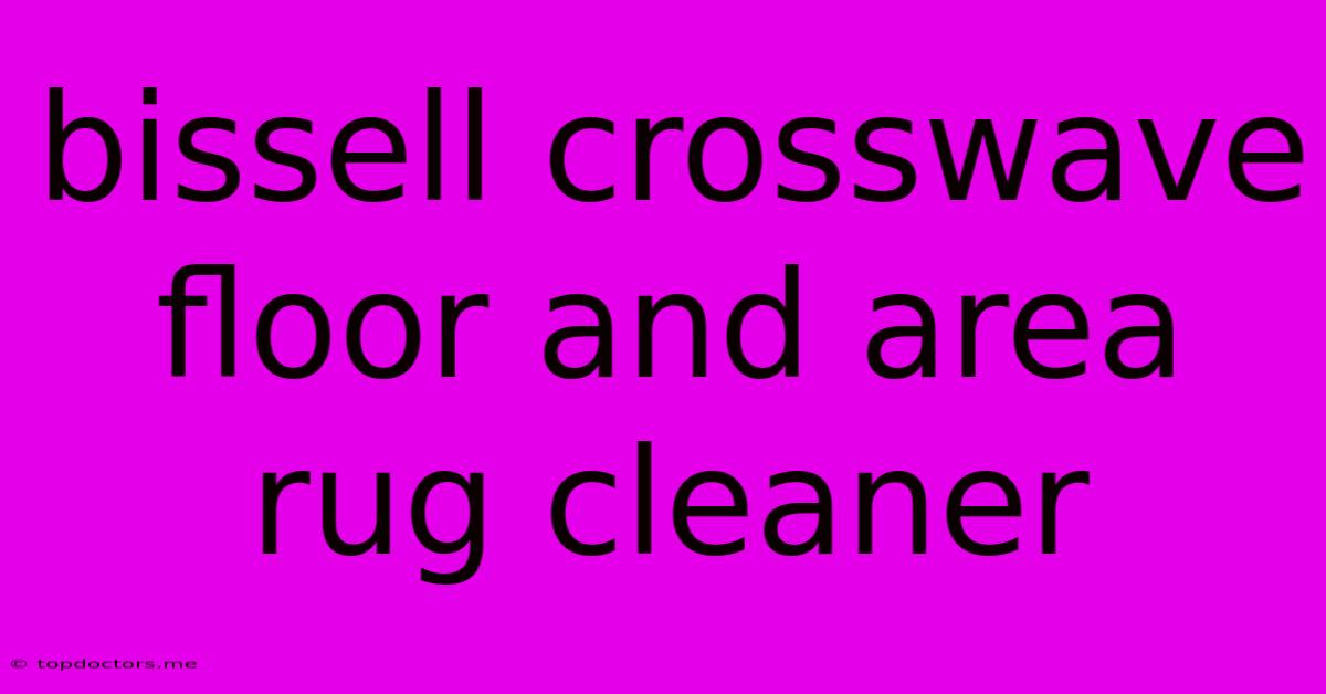 Bissell Crosswave Floor And Area Rug Cleaner