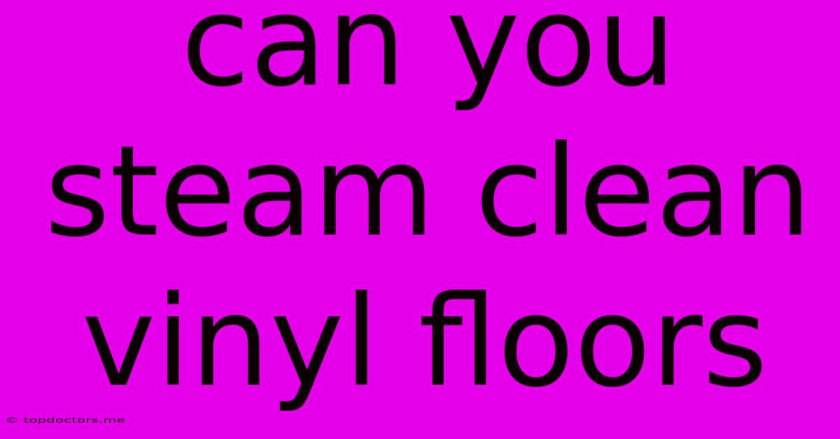 Can You Steam Clean Vinyl Floors