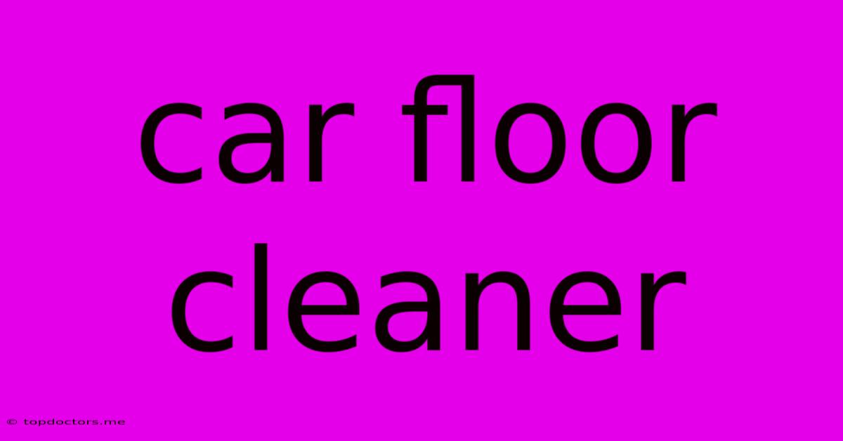 Car Floor Cleaner