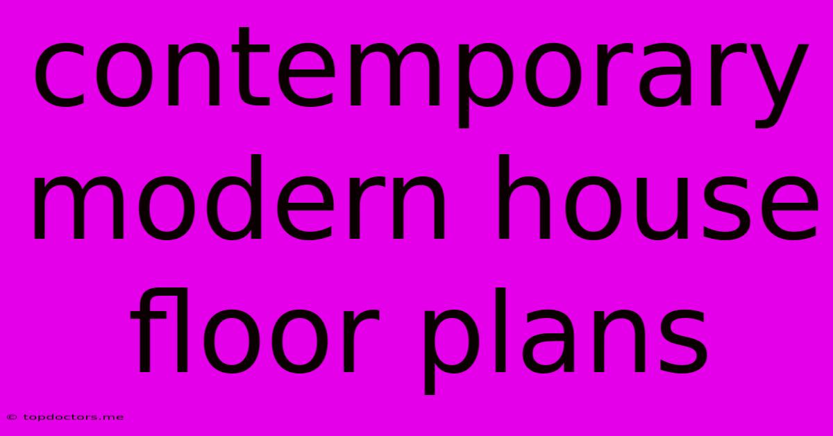 Contemporary Modern House Floor Plans