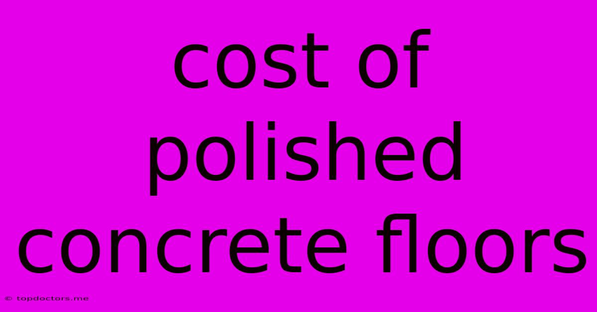 Cost Of Polished Concrete Floors Cost Of Polished Concrete Floors