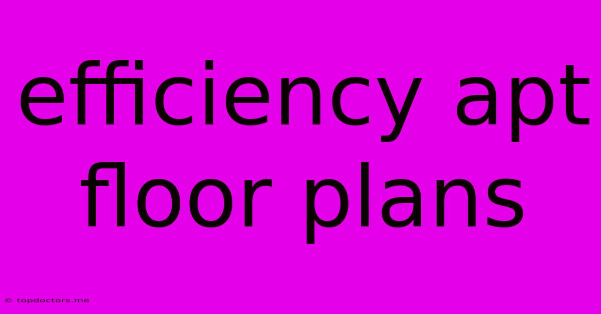 Efficiency Apt Floor Plans
