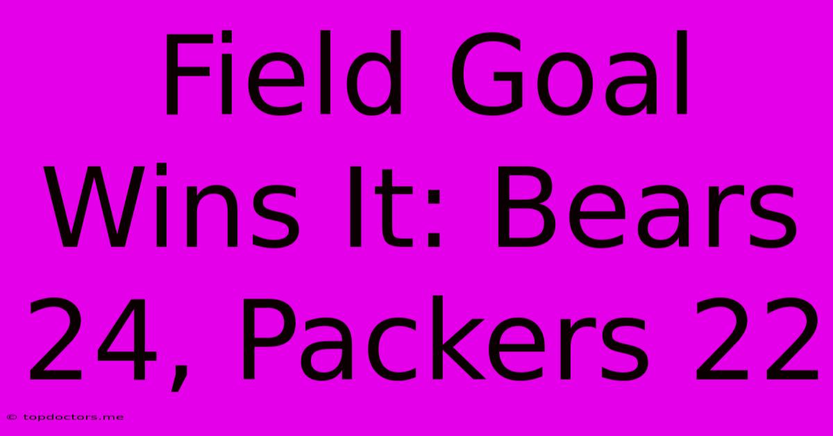 Field Goal Wins It: Bears 24, Packers 22 Field Goal Wins It: Bears 24, Packers 22