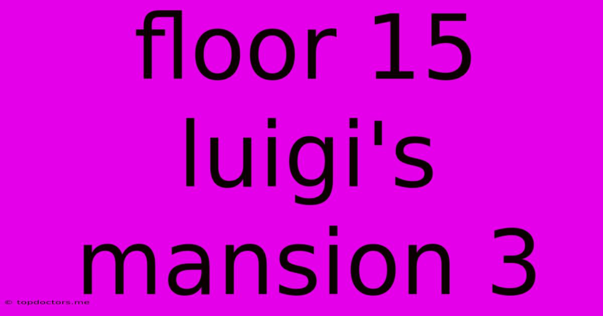 Floor 15 Luigi's Mansion 3 Floor 15 Luigi's Mansion 3