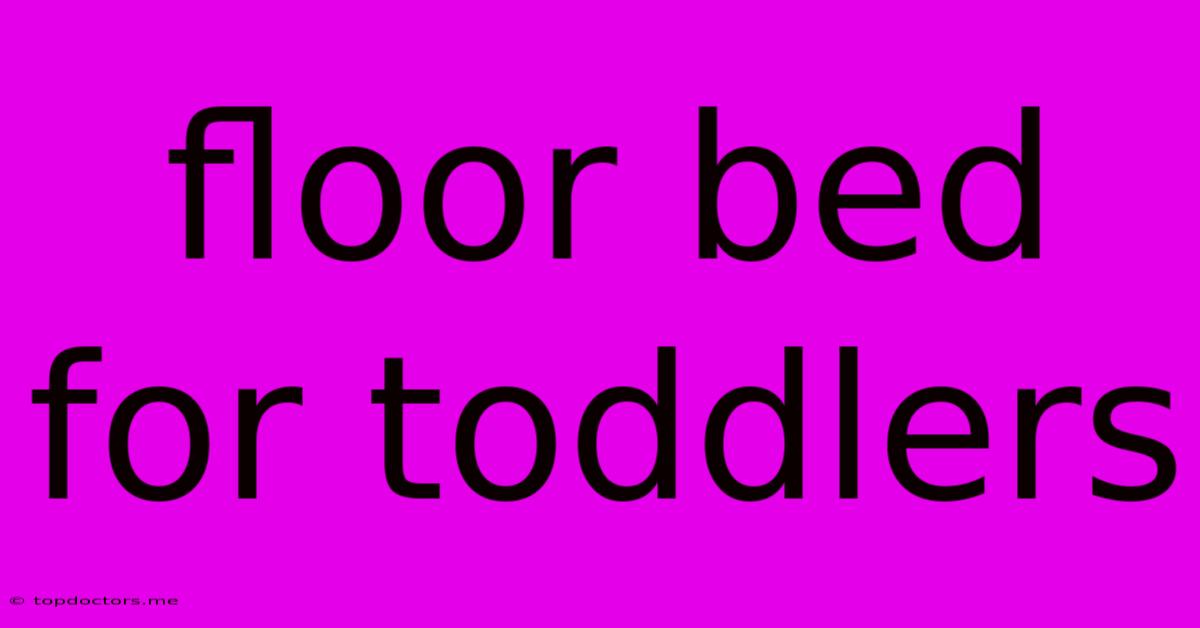 Floor Bed For Toddlers