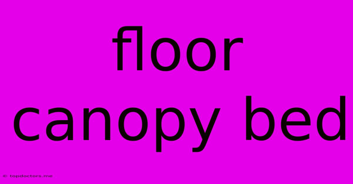 Floor Canopy Bed Floor Canopy Bed