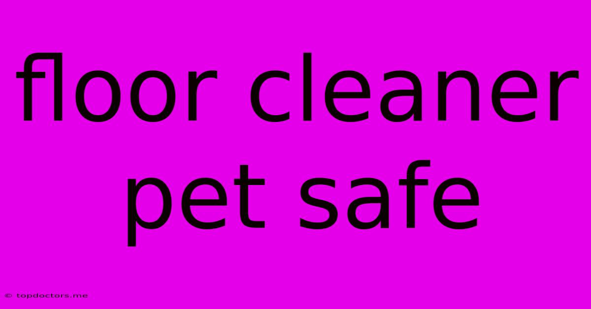Floor Cleaner Pet Safe Floor Cleaner Pet Safe