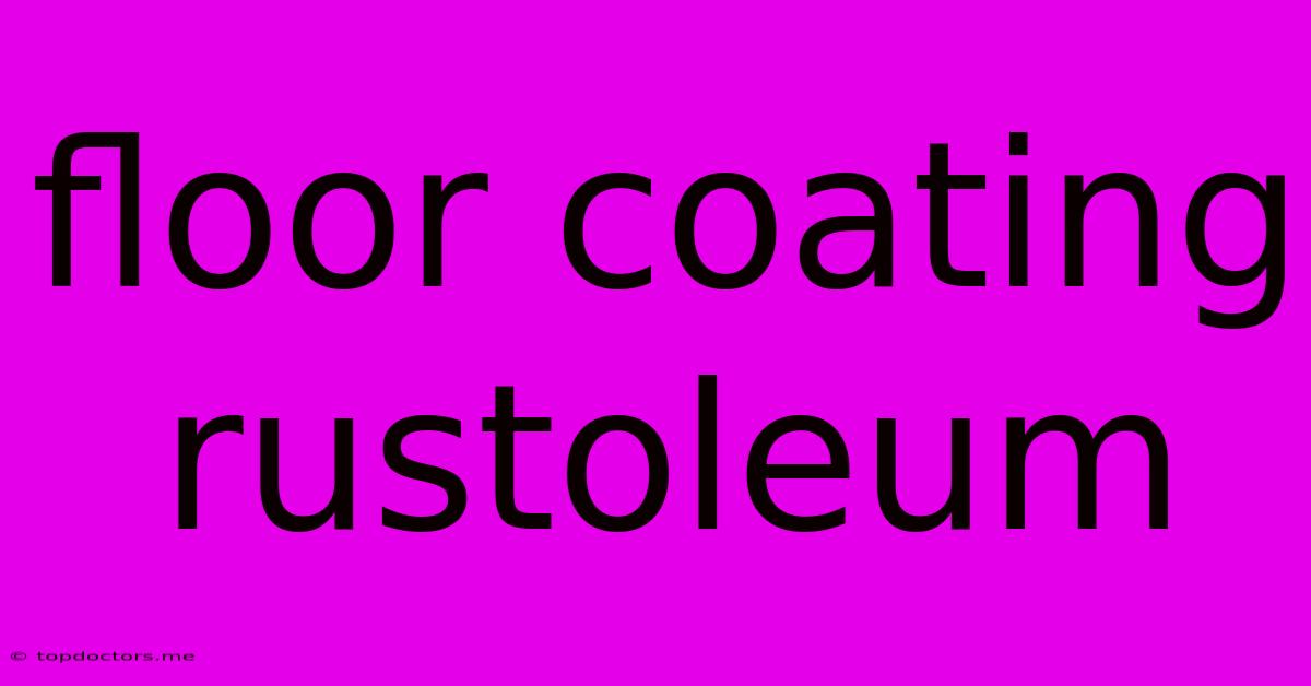 Floor Coating Rustoleum