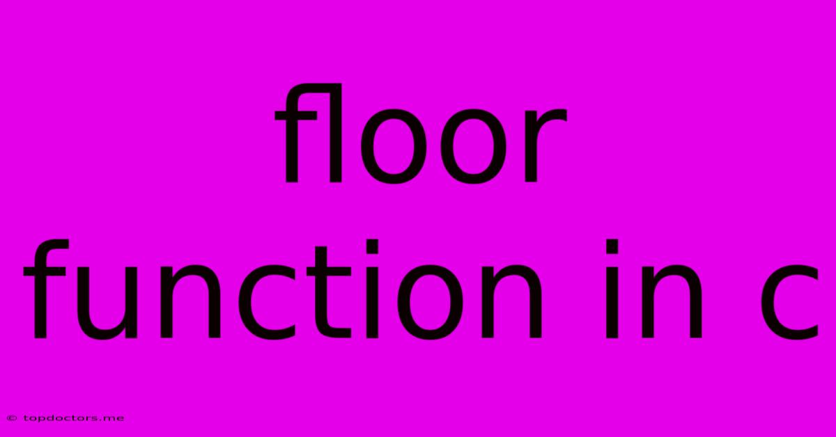 Floor Function In C