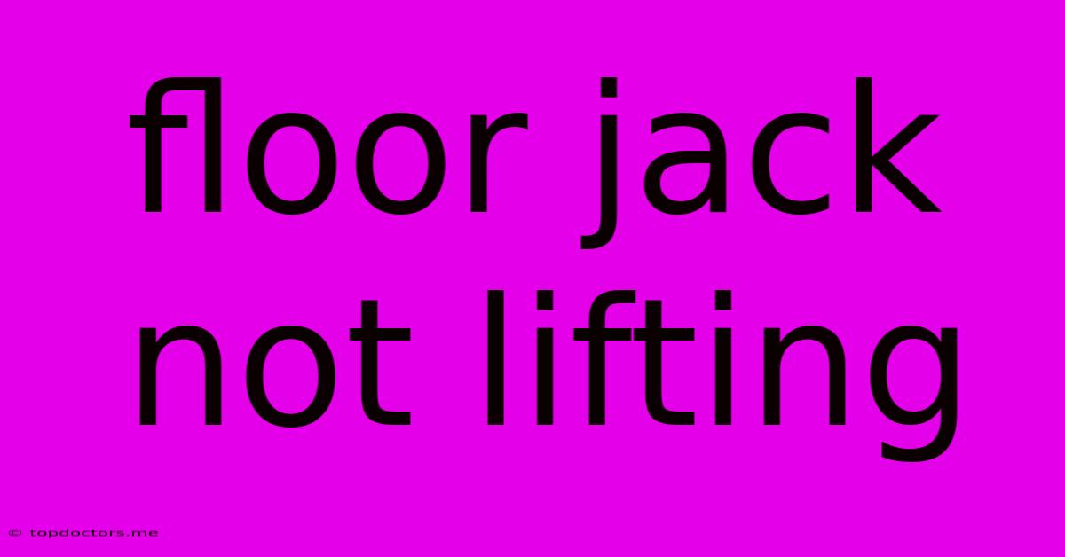 Floor Jack Not Lifting Floor Jack Not Lifting