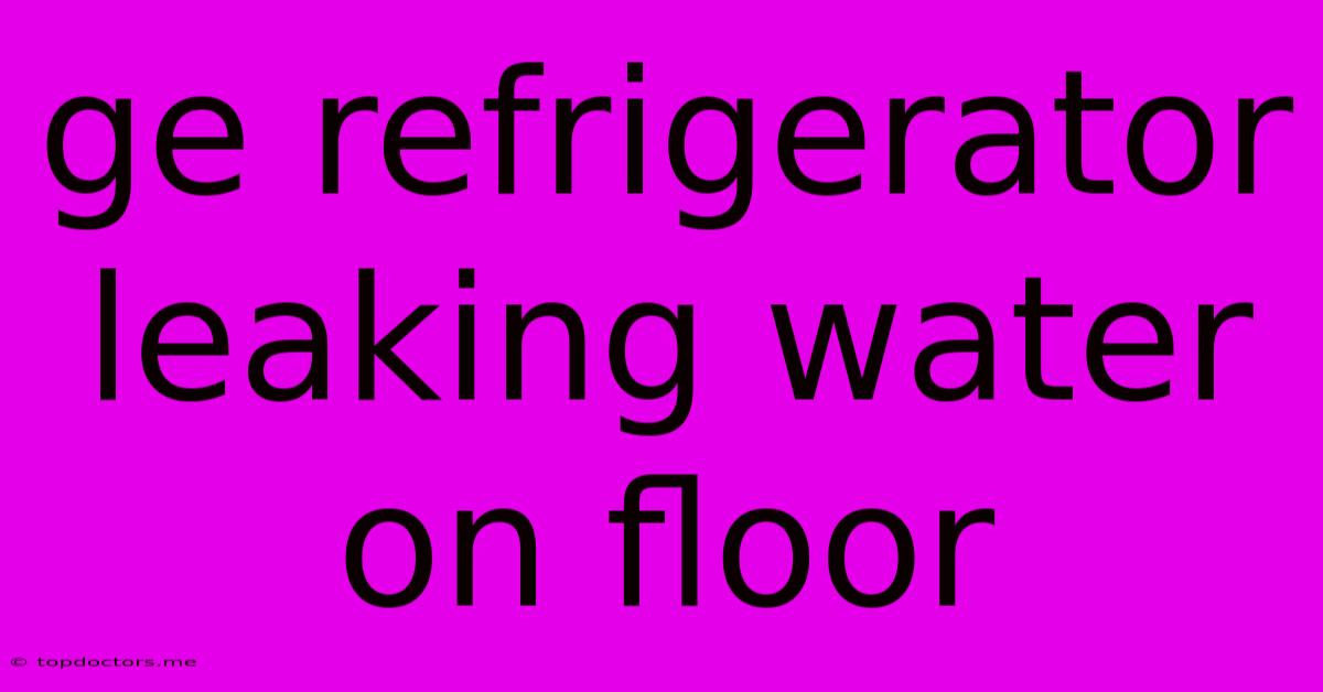 Ge Refrigerator Leaking Water On Floor Ge Refrigerator Leaking Water On Floor