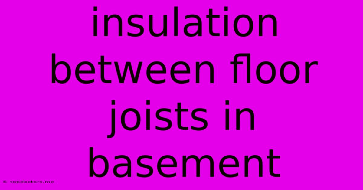 Insulation Between Floor Joists In Basement Insulation Between Floor Joists In Basement