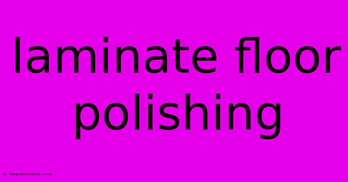 Laminate Floor Polishing Laminate Floor Polishing