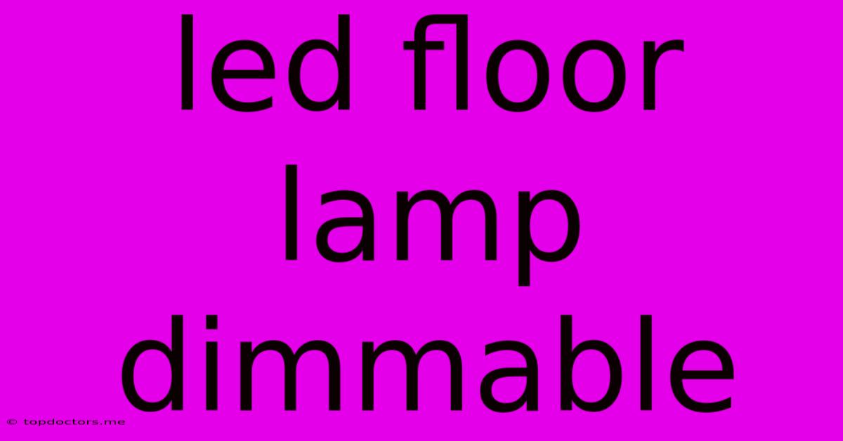 Led Floor Lamp Dimmable Led Floor Lamp Dimmable