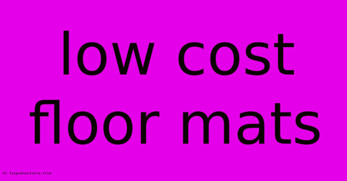Low Cost Floor Mats Low Cost Floor Mats