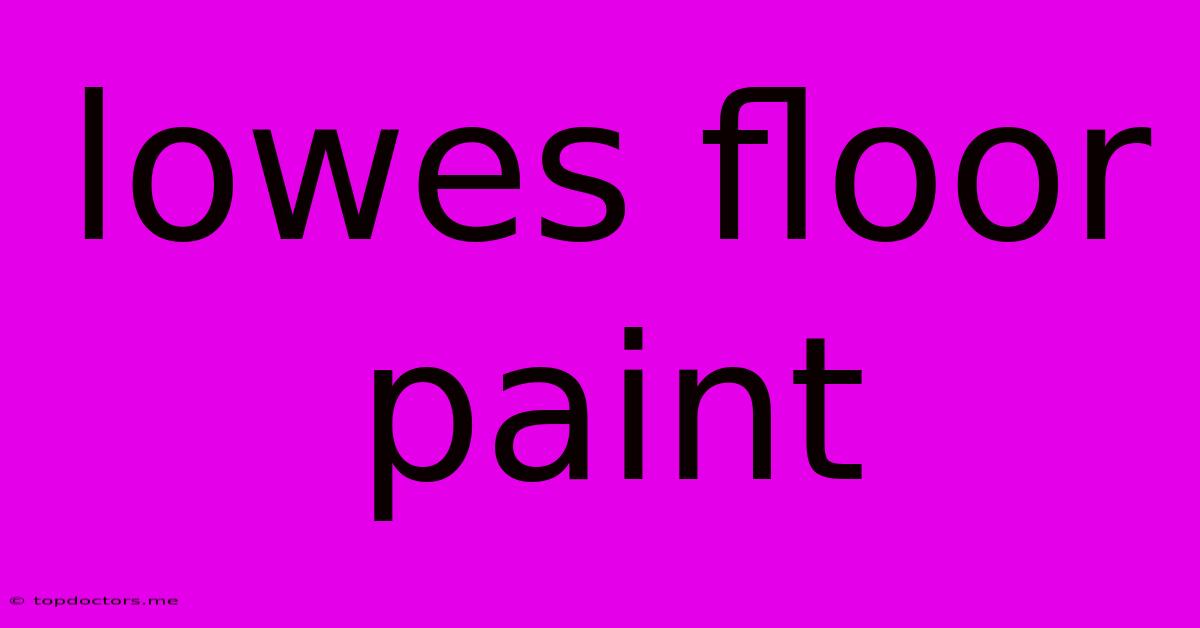Lowes Floor Paint