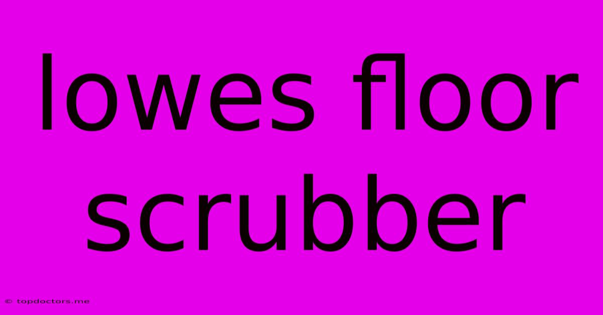 Lowes Floor Scrubber