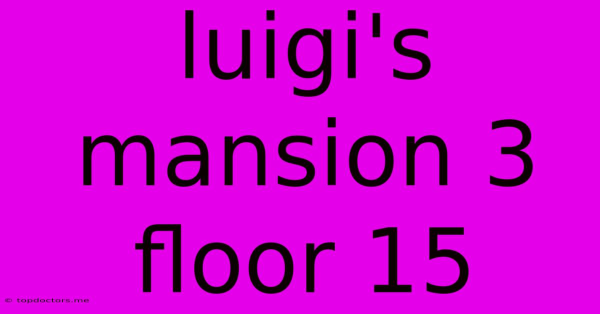 Luigi's Mansion 3 Floor 15
