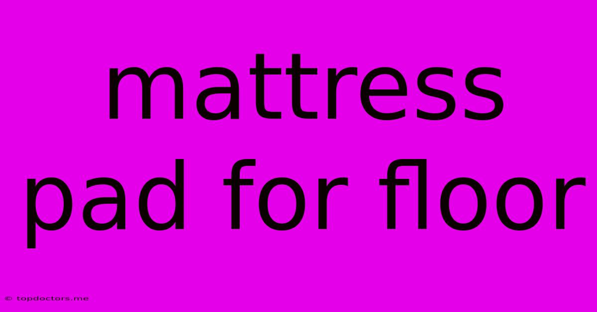 Mattress Pad For Floor Mattress Pad For Floor
