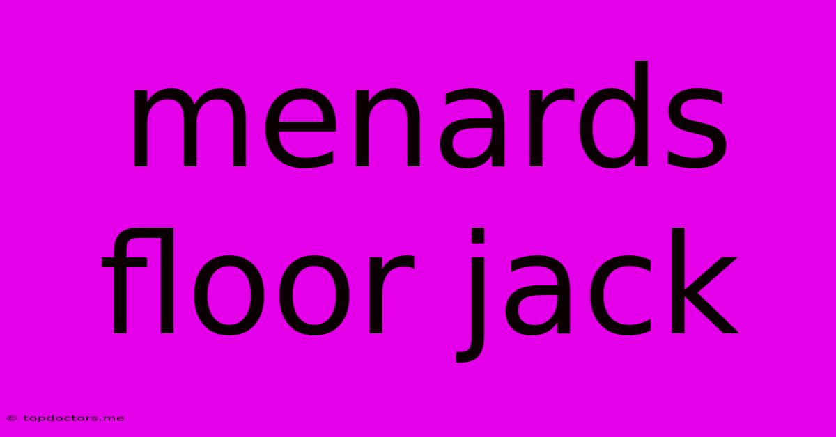 Menards Floor Jack