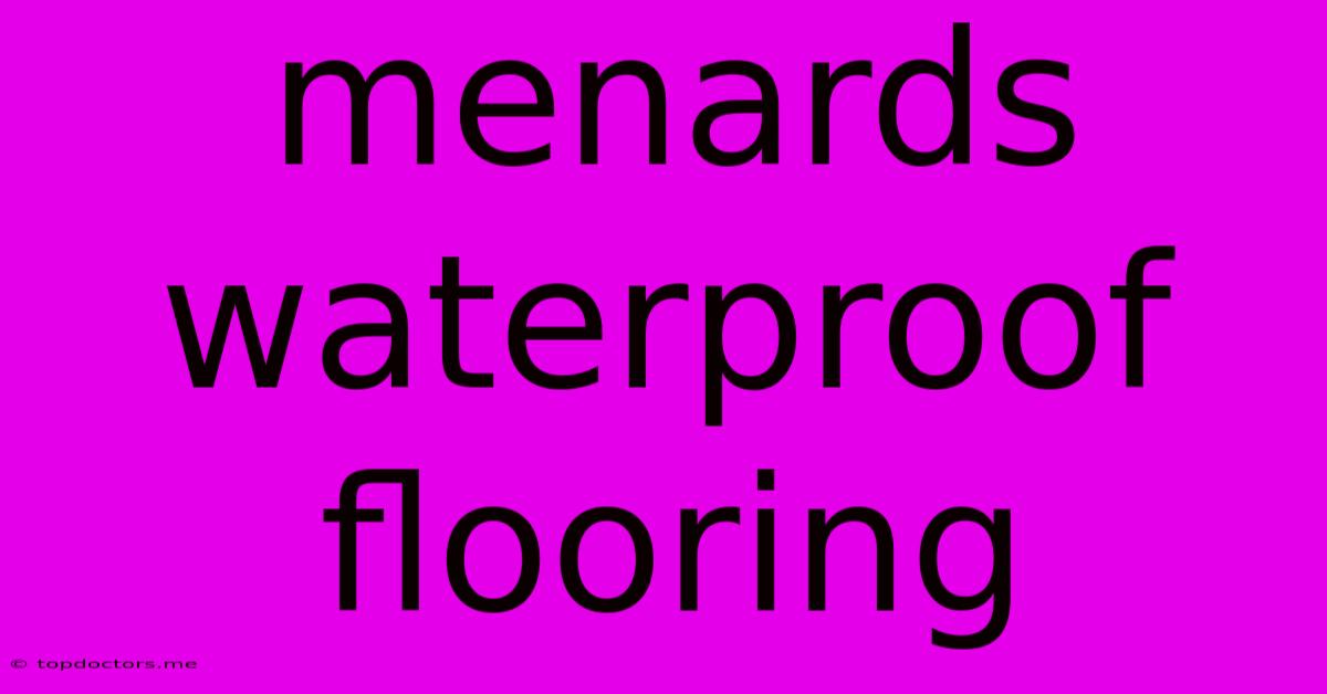 Menards Waterproof Flooring