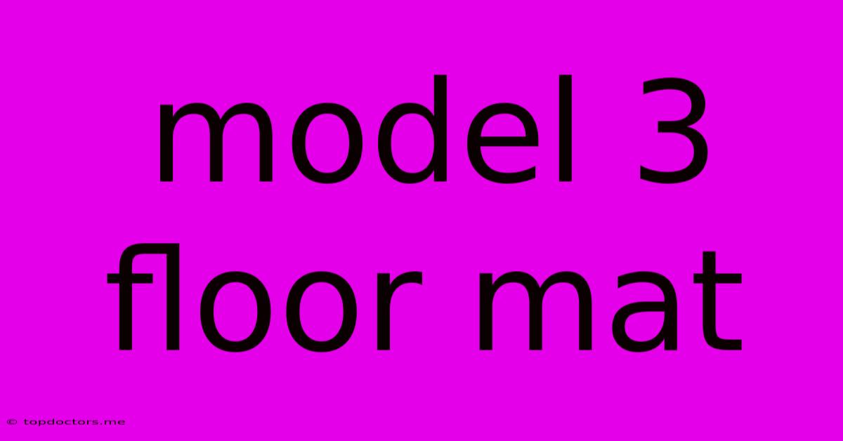 Model 3 Floor Mat Model 3 Floor Mat