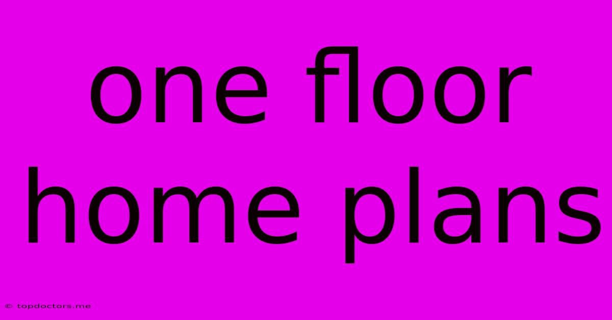 One Floor Home Plans One Floor Home Plans