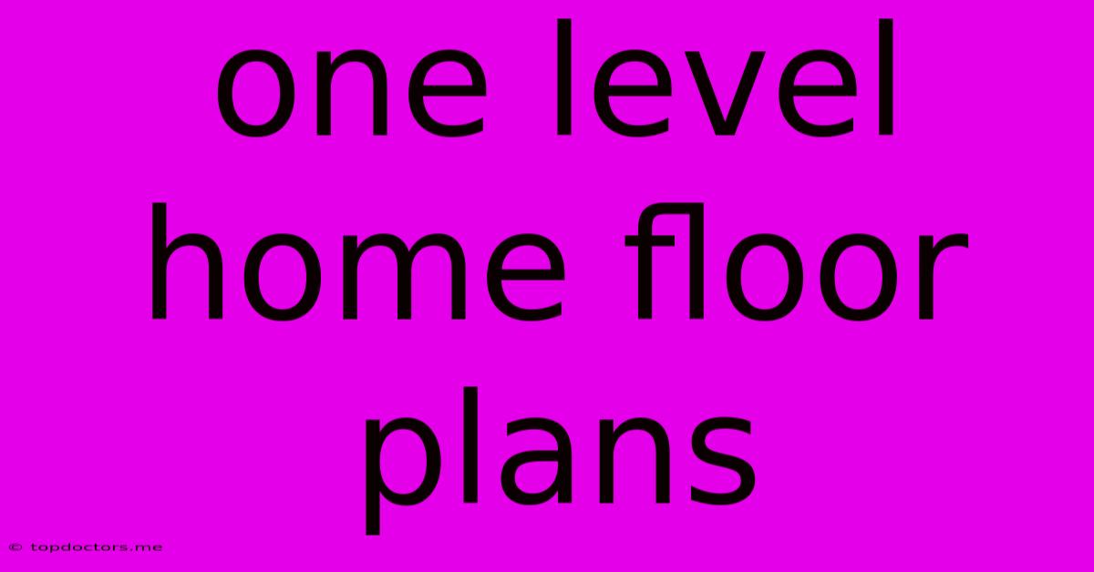 One Level Home Floor Plans One Level Home Floor Plans