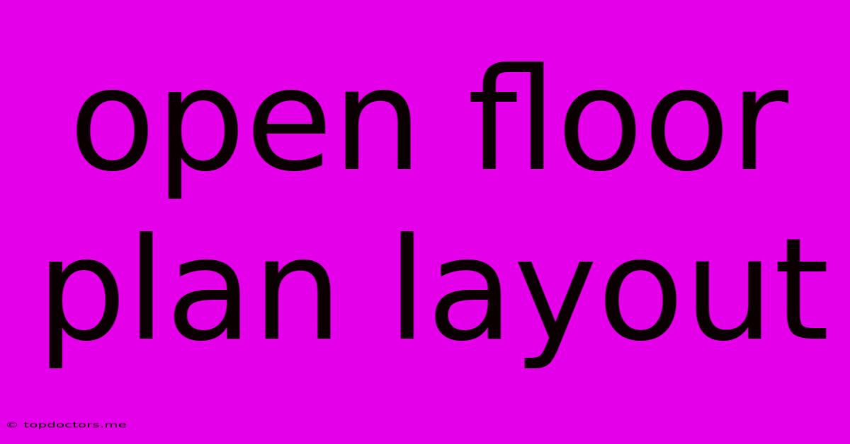 Open Floor Plan Layout Open Floor Plan Layout