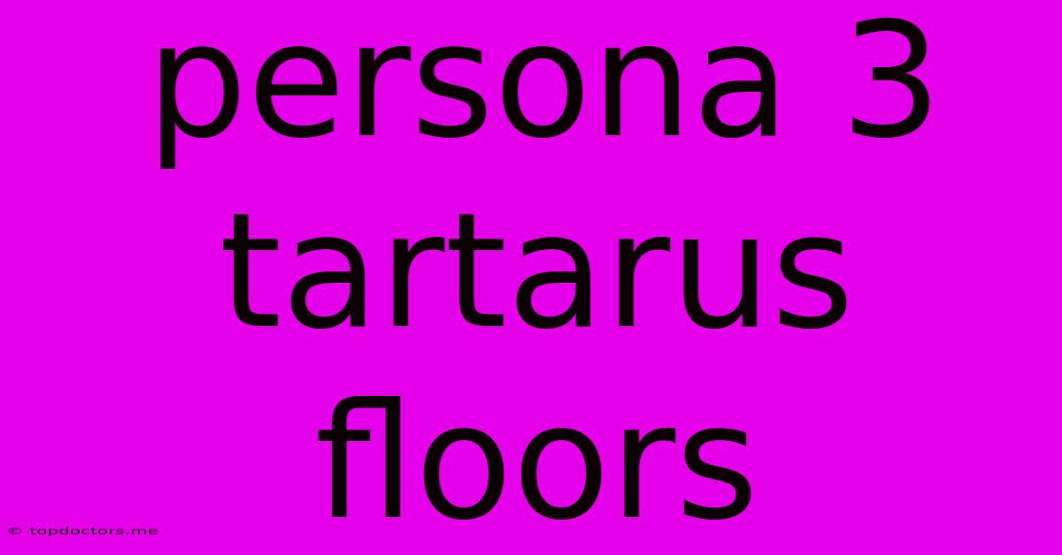 Persona 3 Tartarus Floors
