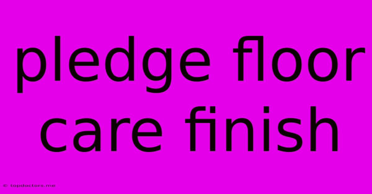 Pledge Floor Care Finish