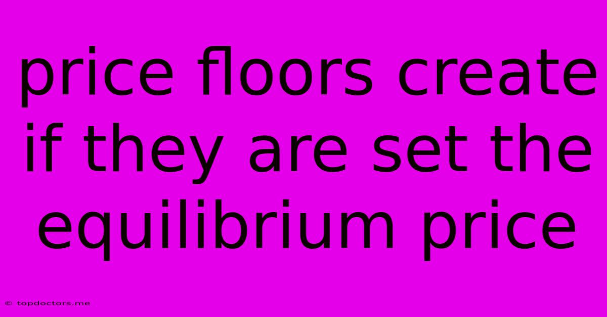 Price Floors Create If They Are Set The Equilibrium Price Price Floors Create If They Are Set The Equilibrium Price
