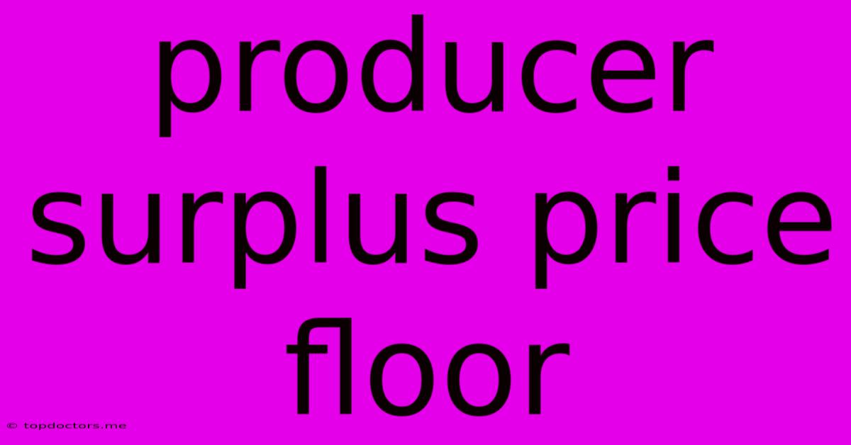 Producer Surplus Price Floor