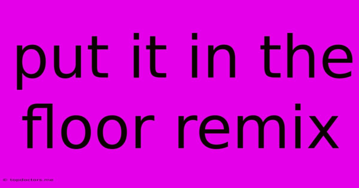 Put It In The Floor Remix Put It In The Floor Remix