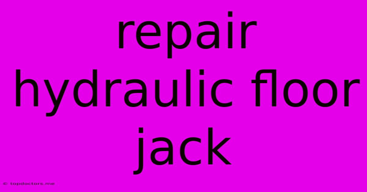 Repair Hydraulic Floor Jack Repair Hydraulic Floor Jack