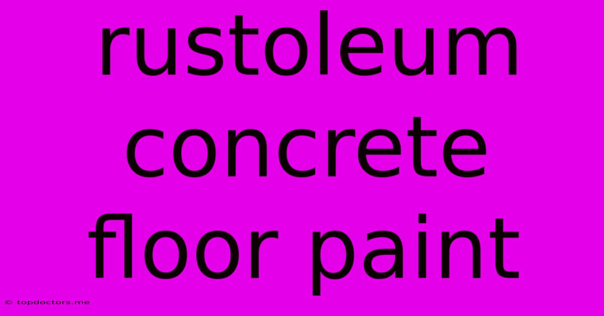 Rustoleum Concrete Floor Paint
