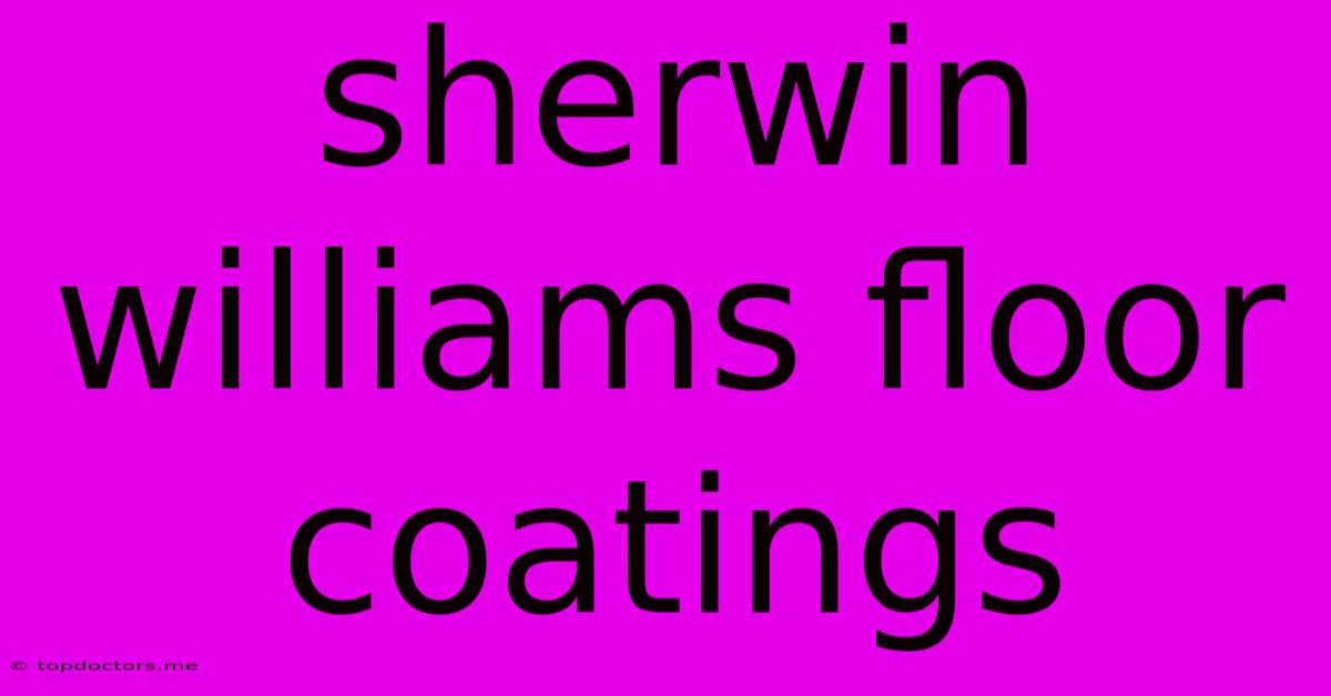Sherwin Williams Floor Coatings