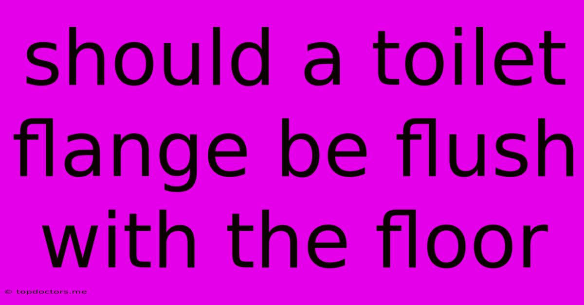 Should A Toilet Flange Be Flush With The Floor Should A Toilet Flange Be Flush With The Floor