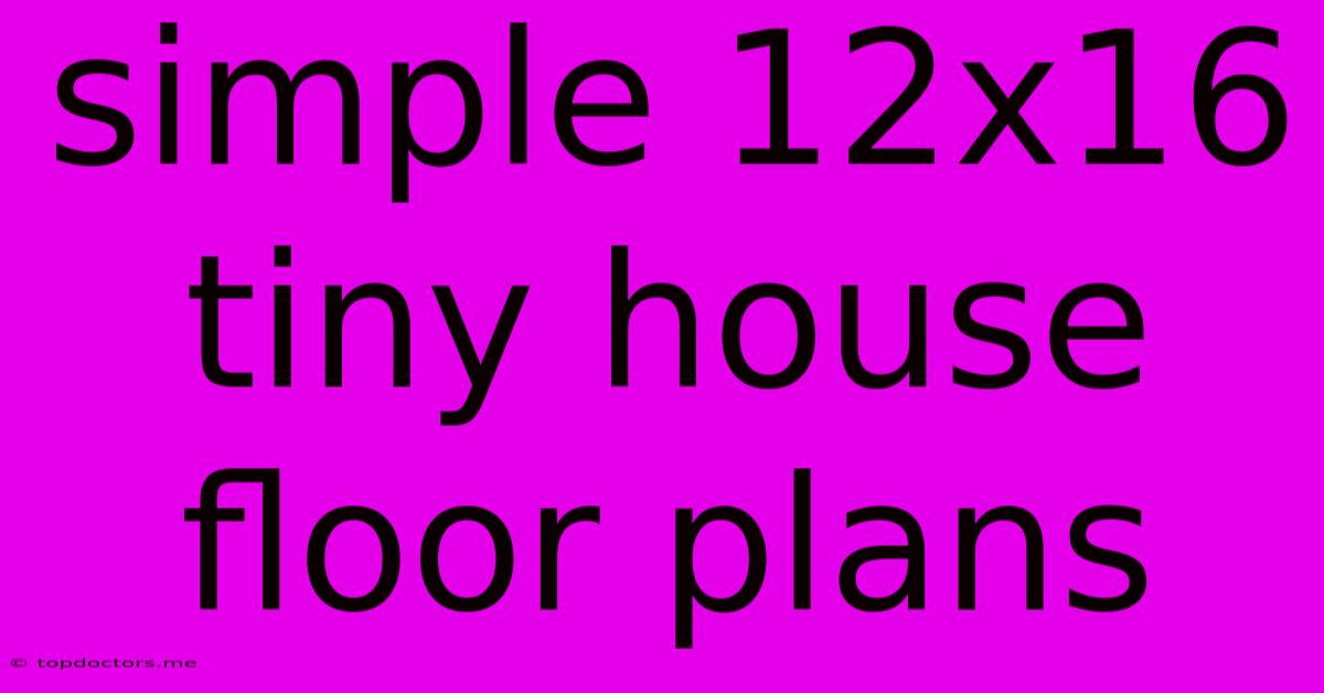 Simple 12x16 Tiny House Floor Plans