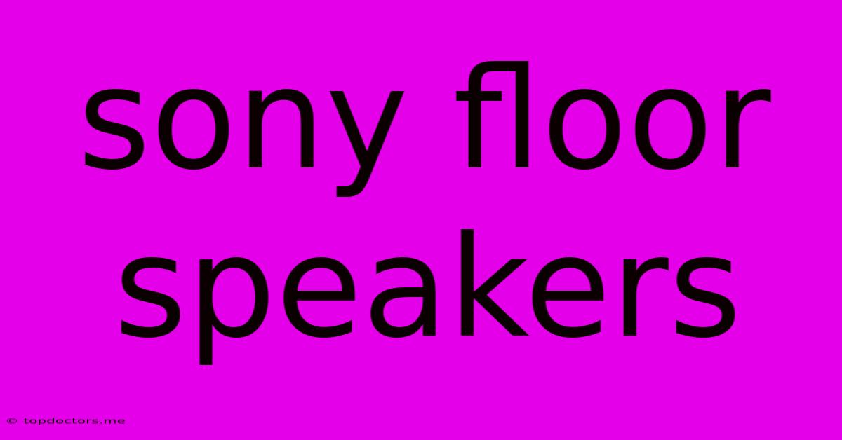 Sony Floor Speakers Sony Floor Speakers