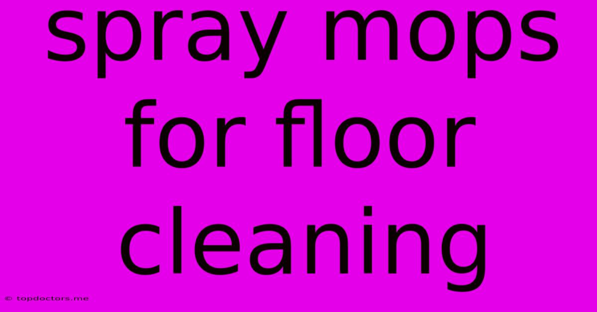Spray Mops For Floor Cleaning