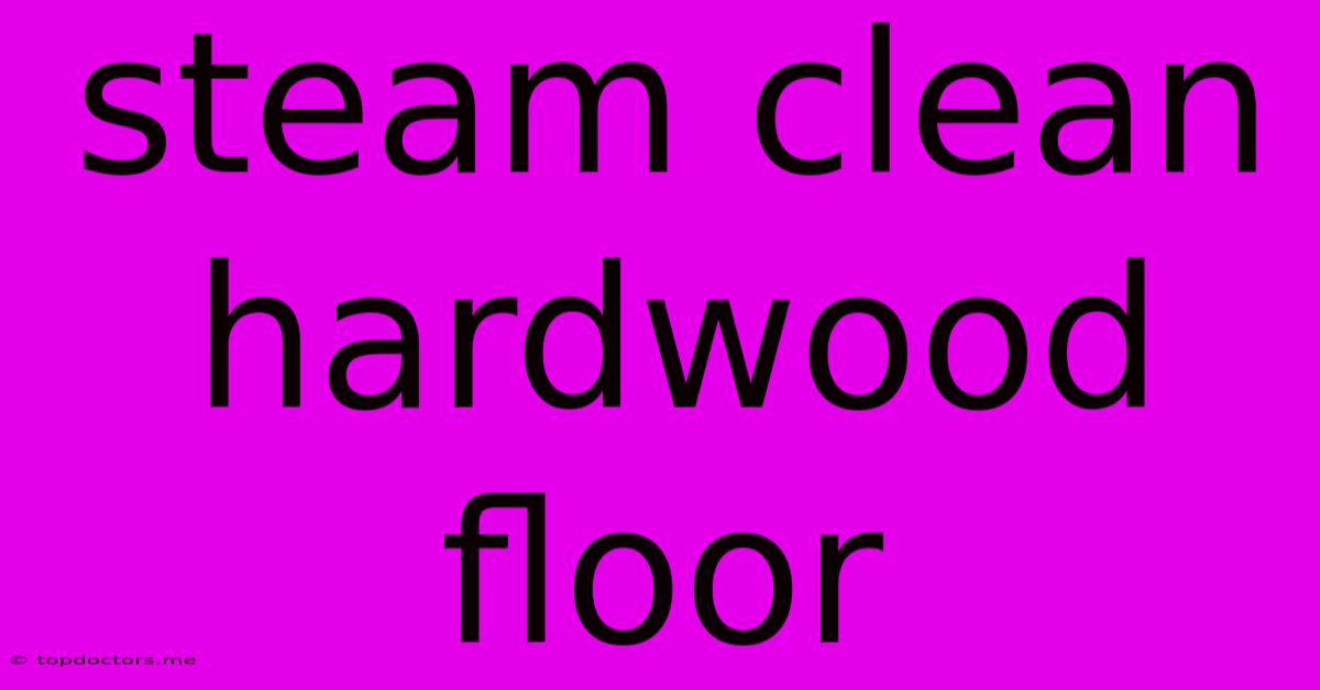 Steam Clean Hardwood Floor