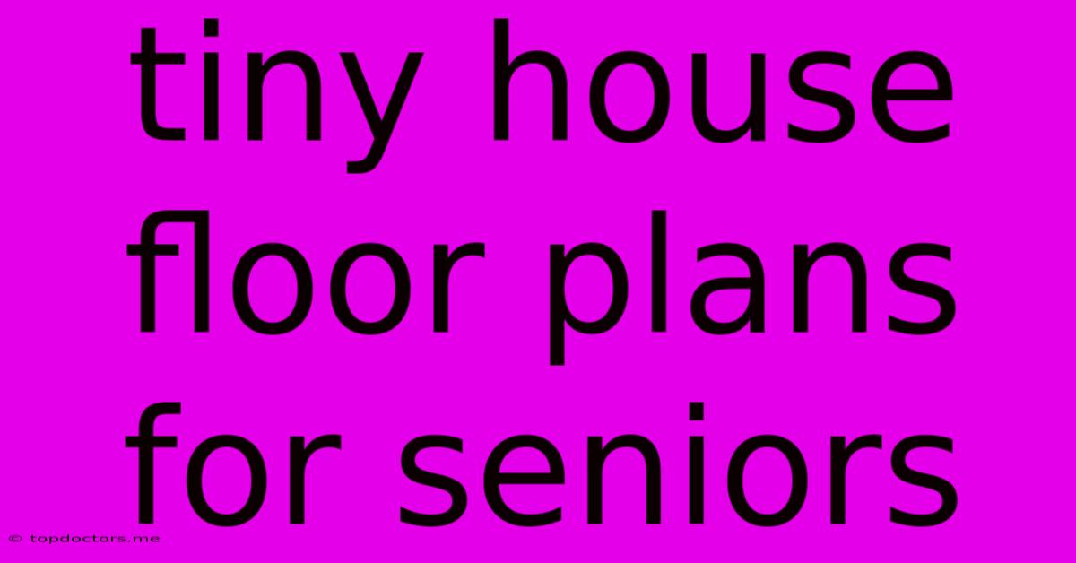 Tiny House Floor Plans For Seniors