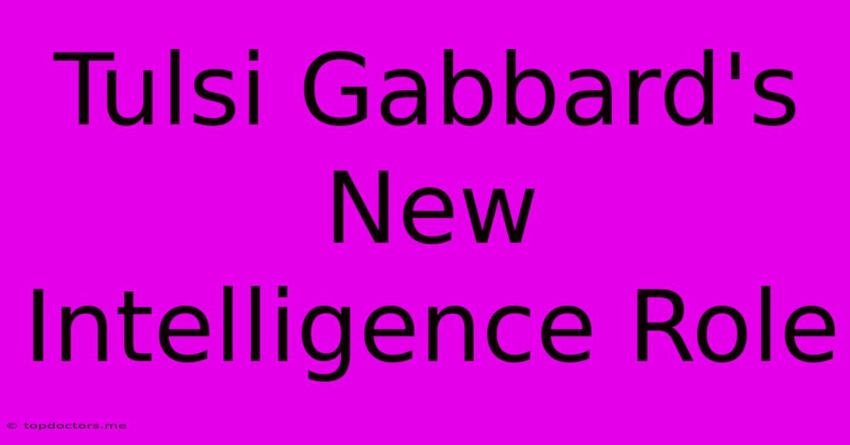 Tulsi Gabbard's New Intelligence Role Tulsi Gabbard's New Intelligence Role