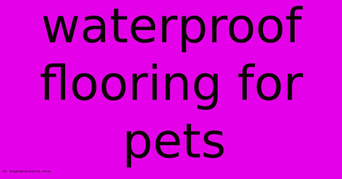 Waterproof Flooring For Pets